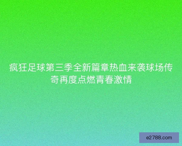 疯狂足球第三季全新篇章热血来袭球场传奇再度点燃青春激情